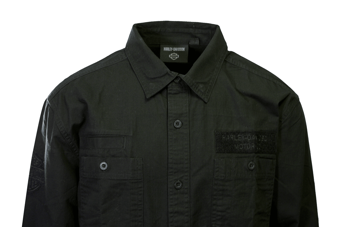 HD Branded Men's Shirt Black Beauty Park Shirt L/S Woven (S64)