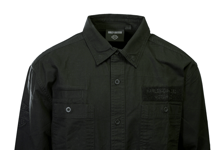 HD Branded Men's Shirt Black Beauty Park Shirt L/S Woven (S64)