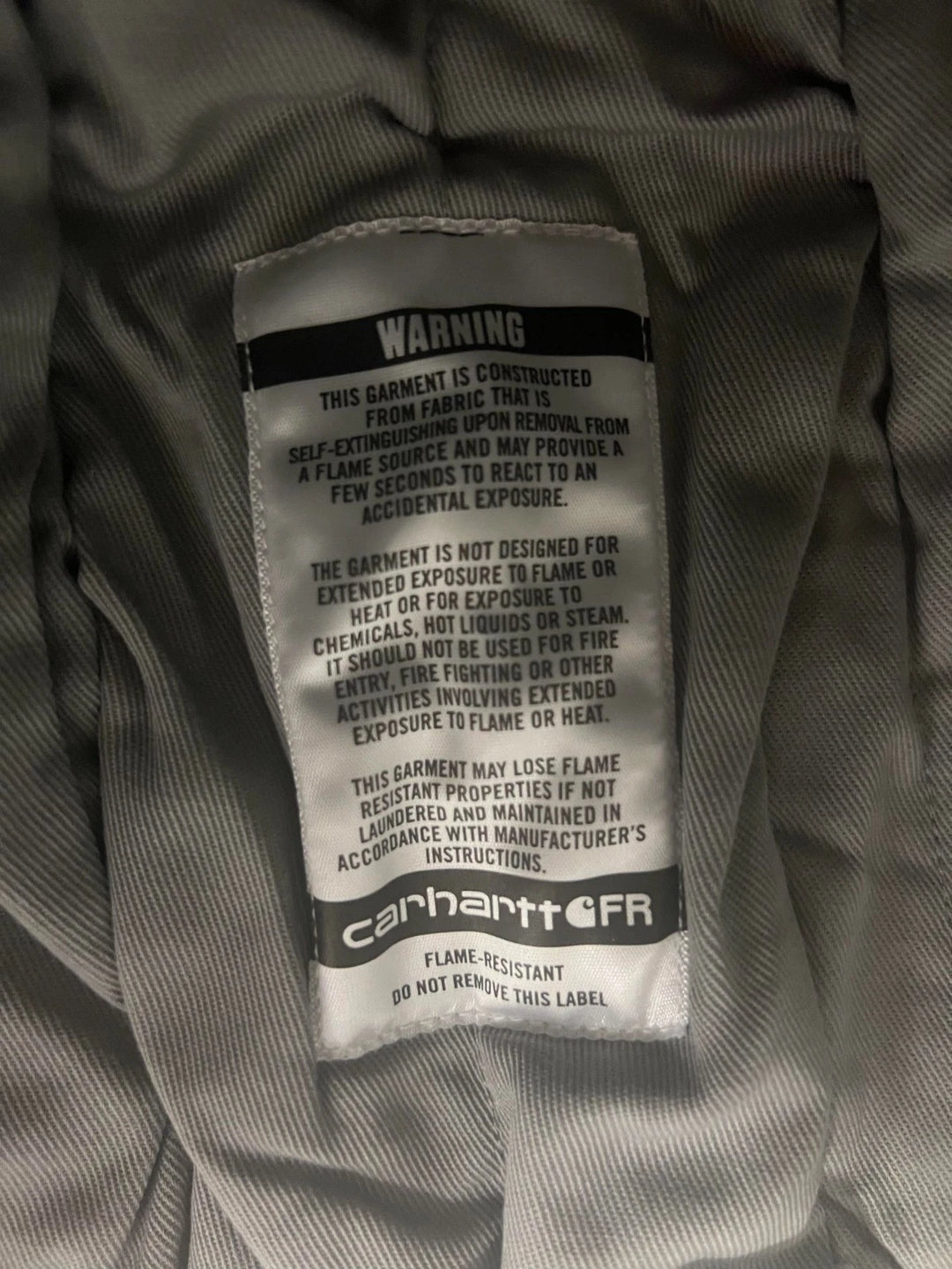 Carhartt FR Grey Hood Insulated Quick Duck Thinsulate Flame Resistant CAT3 (S02)