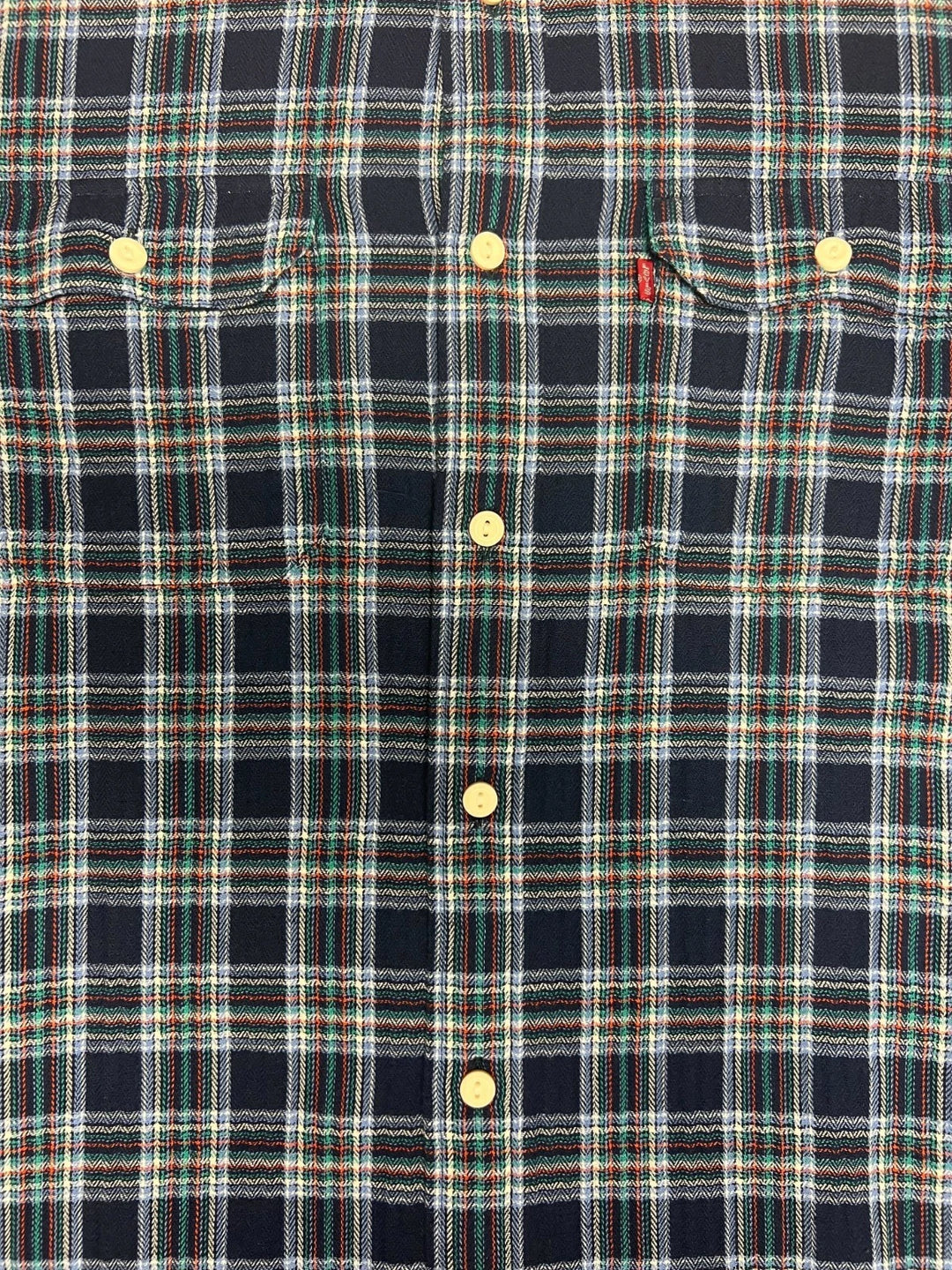 Levi's Men's Blairmore Indigo Blue Plaid Shirt Long Sleeve Workers Shirts (S08)