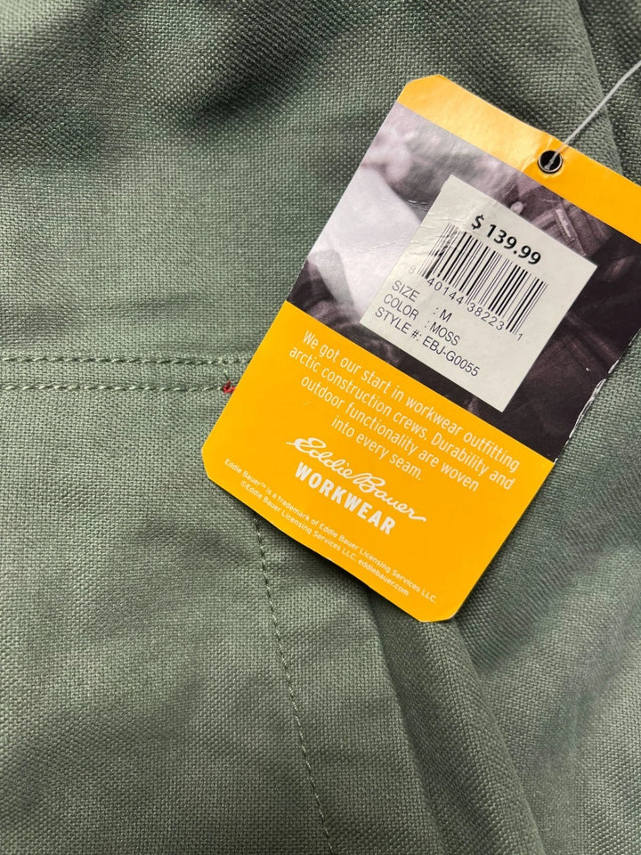 Eddie Bauer Workwear Men’s Green Jacket Heavy-Duty YKK Zipper (S07)