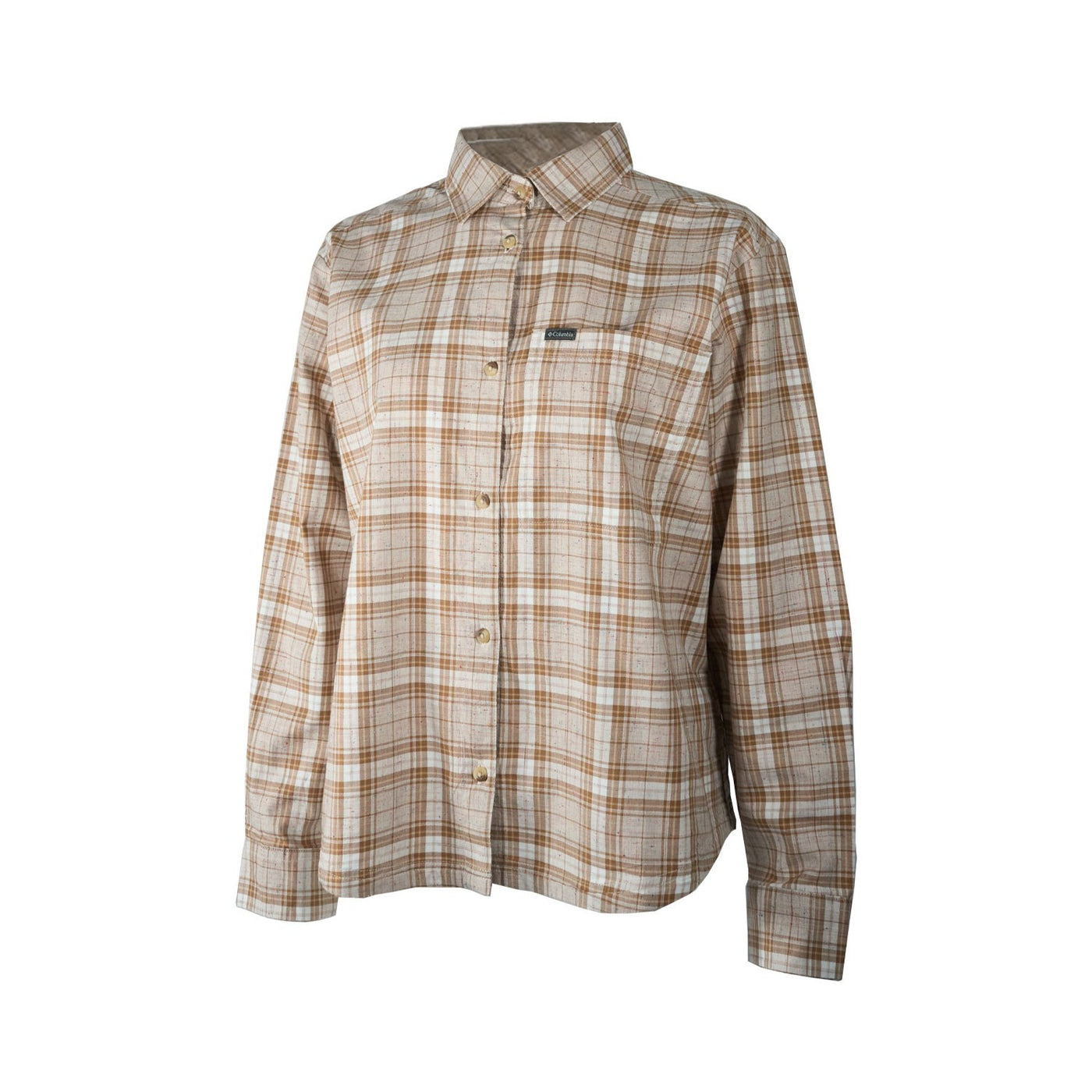 Columbia Women's Shirt Blue Point Creek Everyday Tartan Woven Long Sleeve Shirt