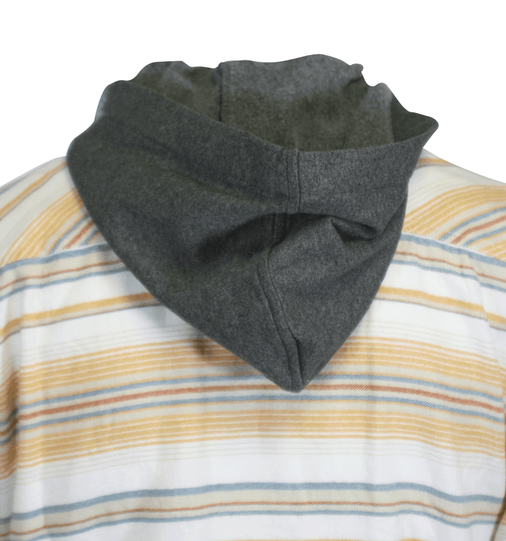 O'Neill Men's Cream Flannel Shirt Redmond Hooded Horizontal Striped (S19)