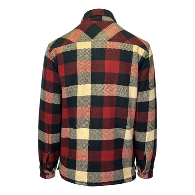 Branded Men's Red Black Cream Shirt Plaid Jacket Sherpa Lined L/S (S73)