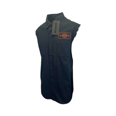 Harley-Davidson Men's Black Vest V-Twin Equipped Blowout Sleeveless Shirt (S01)