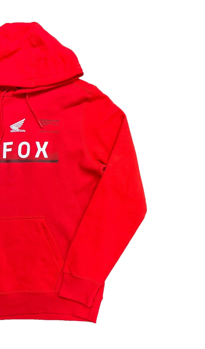 Fox Racing x Honda Men's Red Hoodie Fleece Lined Pullover (S01)