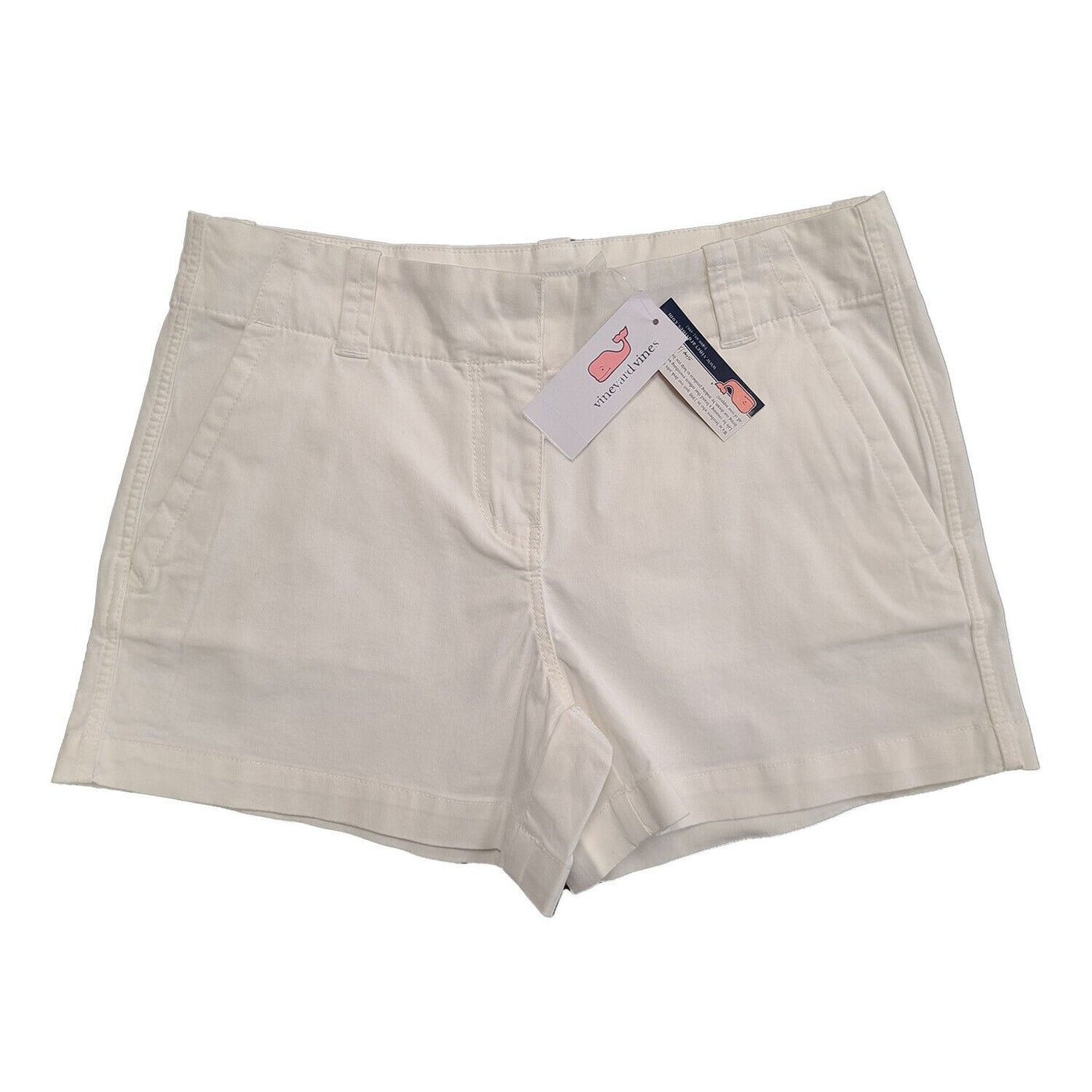 Vineyard Vines Women's White Cap Shorts Everyday Solid Pockets (S01)