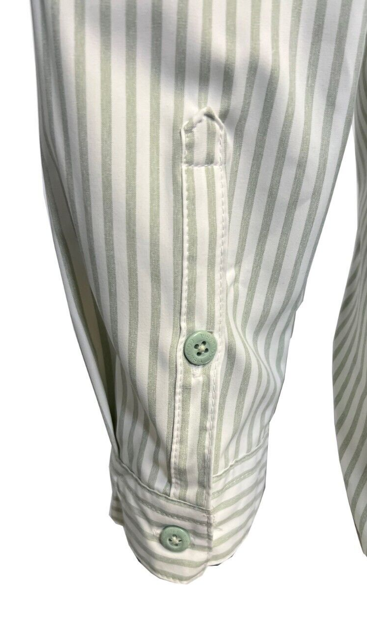 Columbia Women's Shirt Green Striped W Ross River Trail EXS Woven L/S (335)