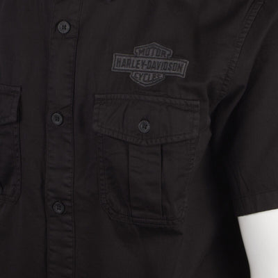 Harley-Davidson Men's Black Foundation S/S Woven Shirt (S48)