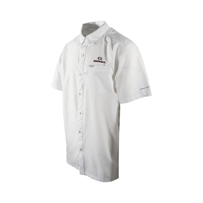 Columbia Men's White Shirt Georgia Bulldogs PFG Slack Tide Omni-Shade (107)