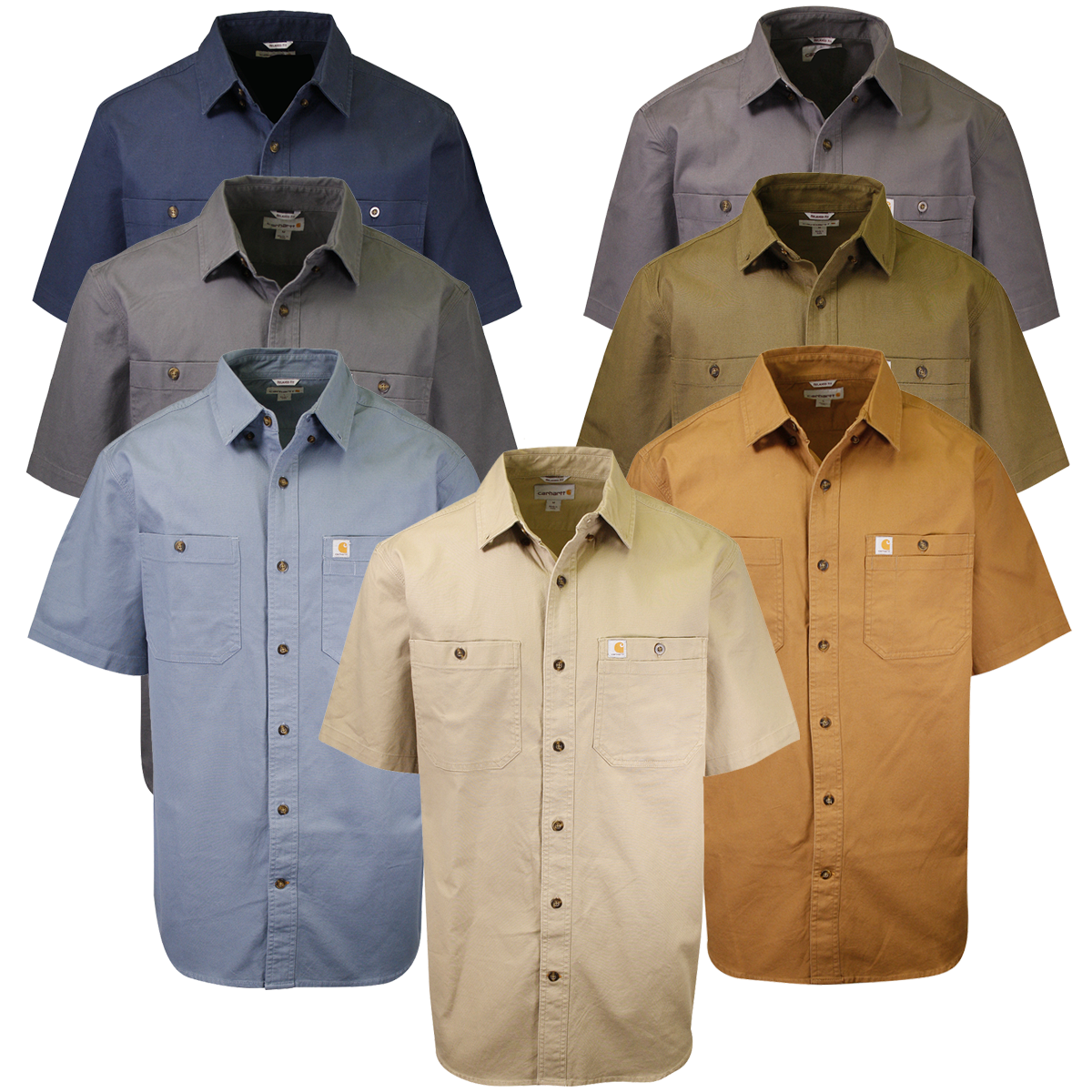 Carhartt Men's Solid Rugged Flex Rigby Relaxed Fit S/S Woven Shirt