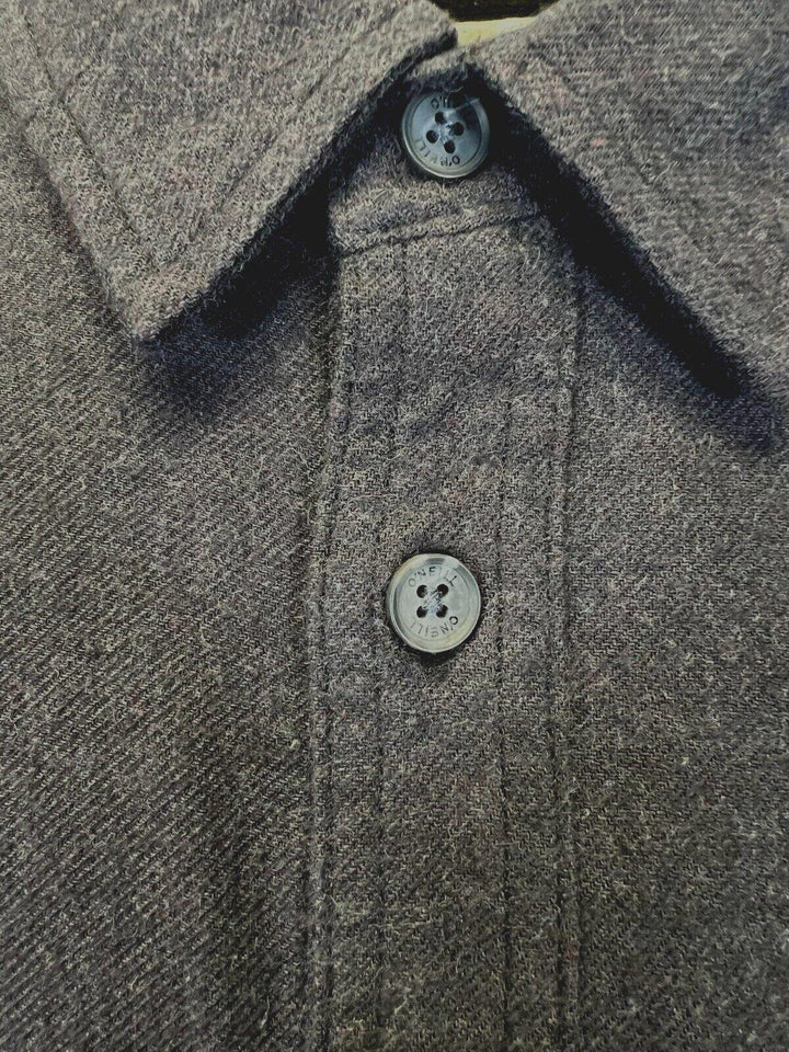 O'Neill Men's Black Shirt Redmond Solid Stretch Flannel Long Sleeve (S20)