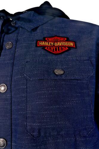 Branded Men's Denim Jacket Blue Dark Wash Patch Logo (101)