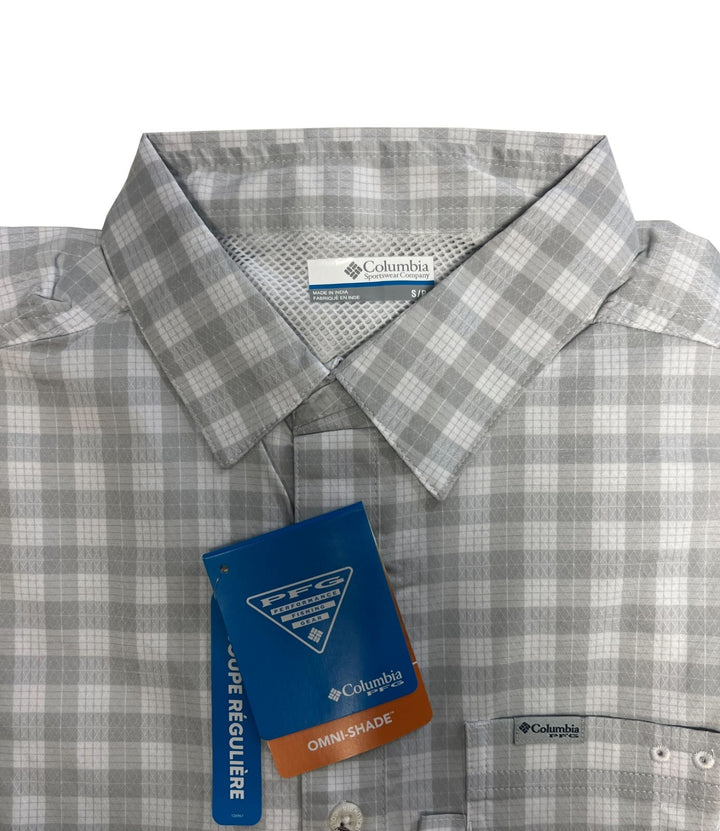 Columbia Men's Shirt PFG Super Slack Tide Camp Palaka Plaid Short Sleeve