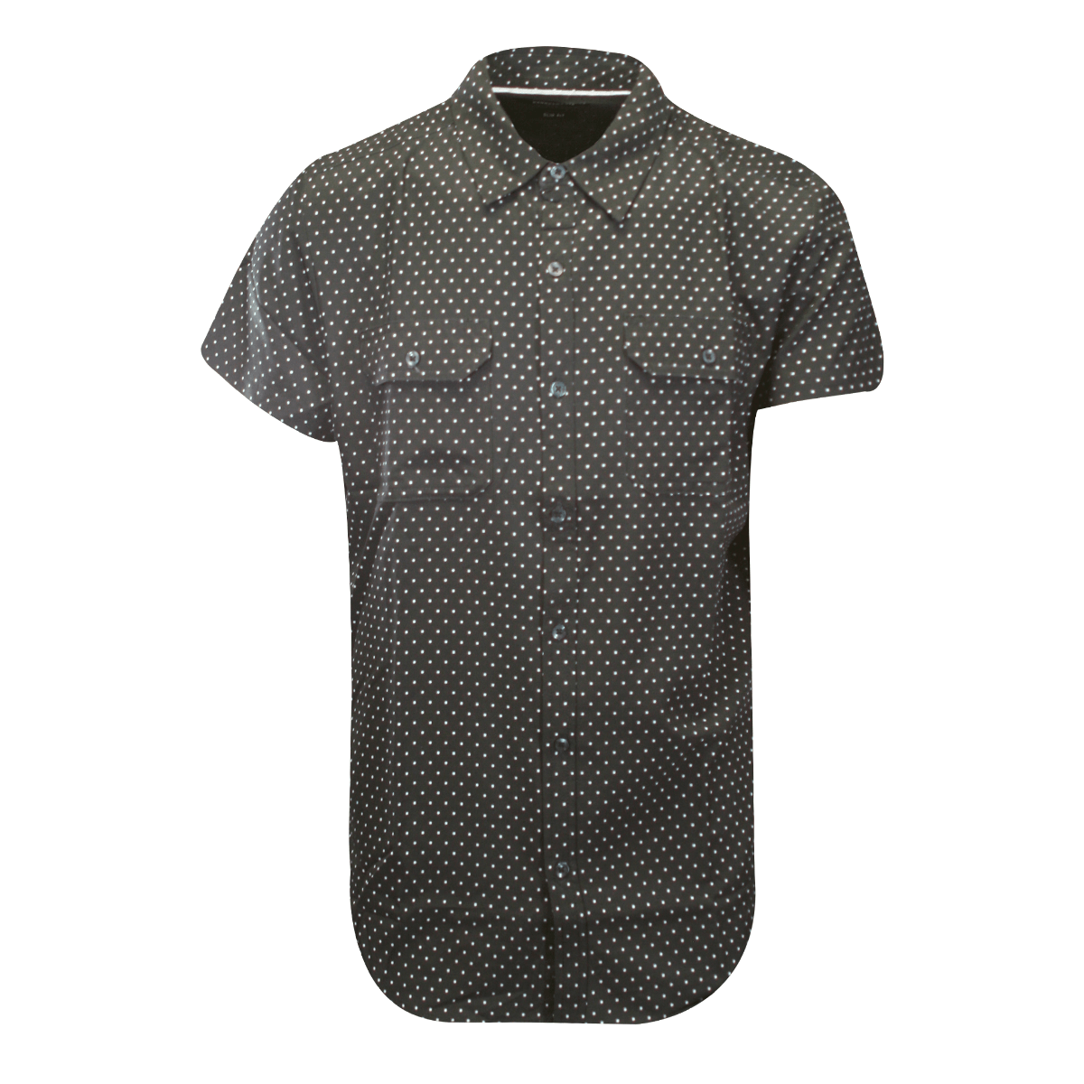 Kenneth Cole Men's Black Shirt Dotted 2 Pockets Woven Short Sleeve (S06)