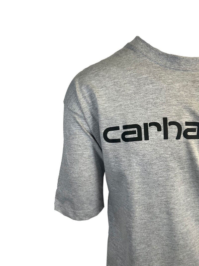 Carhartt Men's Grey T-Shirt Crew Neck S/S Graphic Text Logo (S03)