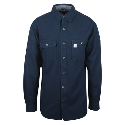 Carhartt Men's Navy Relaxed Fit L/S Flannel Shirt (S08)