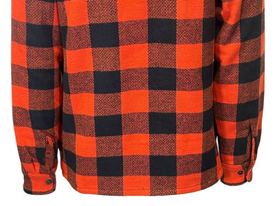 Branded Men's Orange & Black Plaid Shirt Jacket Vintage L/S (S74)