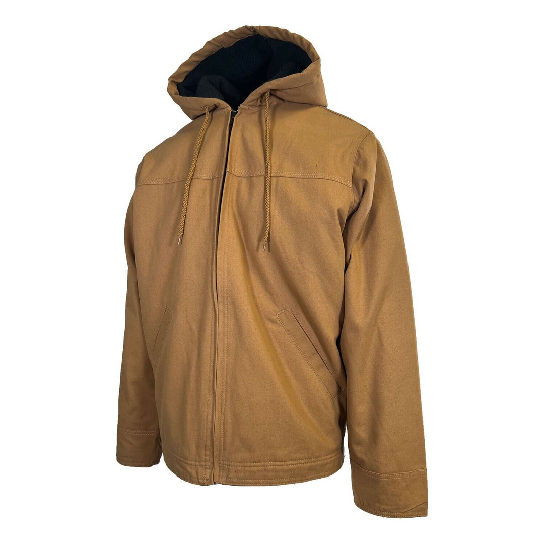 Magellan Outdoors Men's Brown Jacket Work Sherpa-lined Duck L/S (S02)