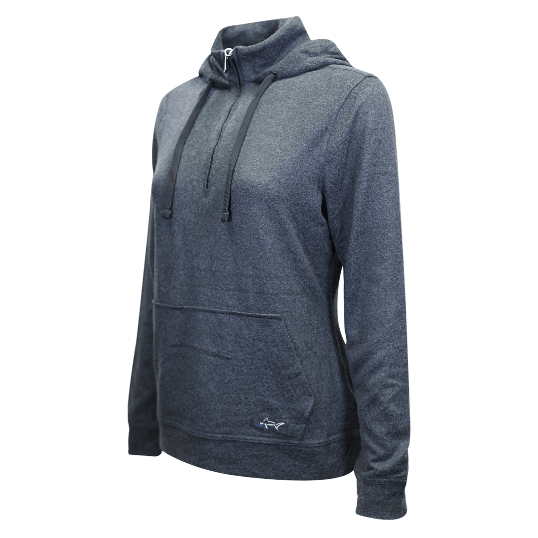 Greg Norman Women's HTH Dark Grey Technical Performance 1/4 Zip Hoodie (S02)