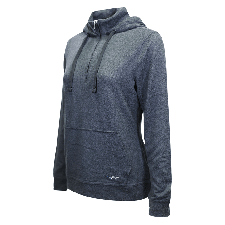 Greg Norman Women's HTH Dark Grey Technical Performance 1/4 Zip Hoodie (S02)