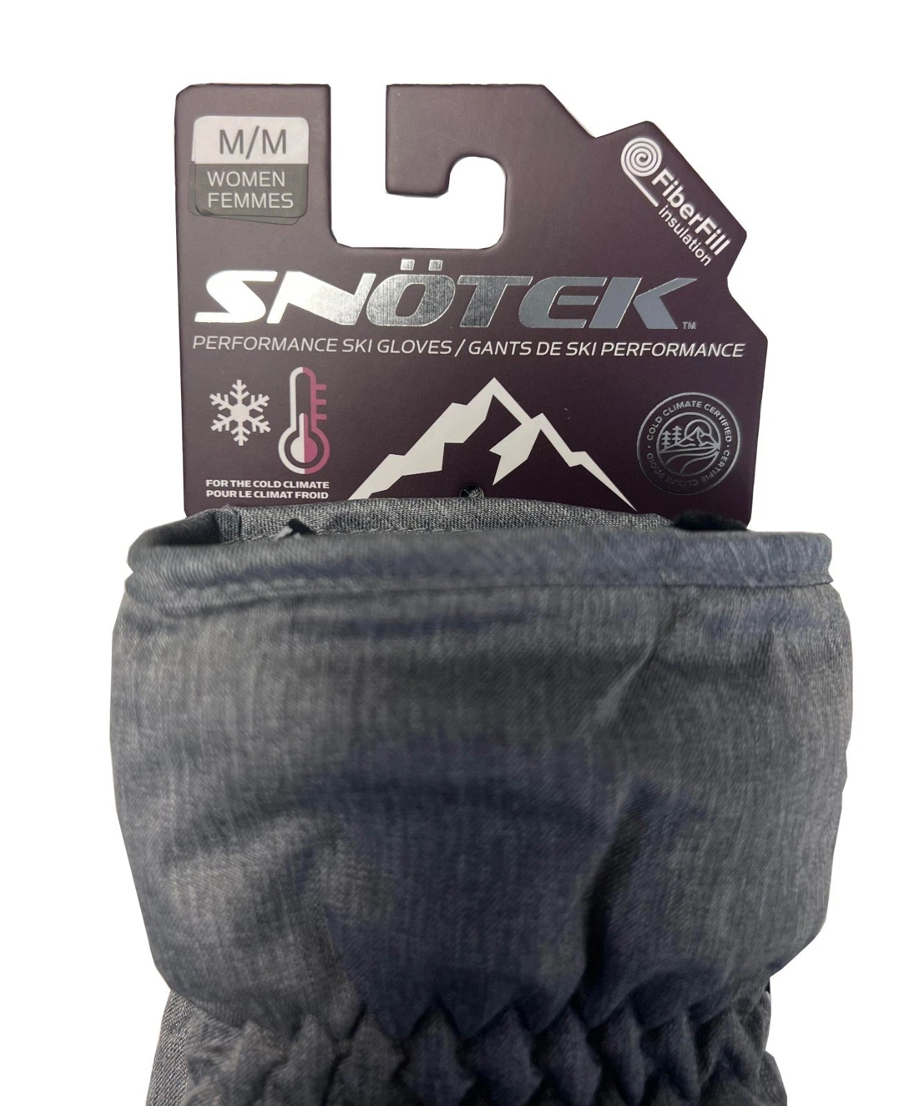 Snotek Women's Grey & Black Palm Performance Winter Ski Gloves ST122 (S01)
