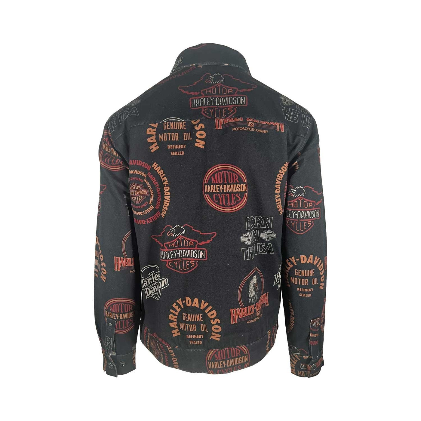 Harley-Davidson Men's Harley Black All Over Print Jacket 80s Tank Twill (S89)