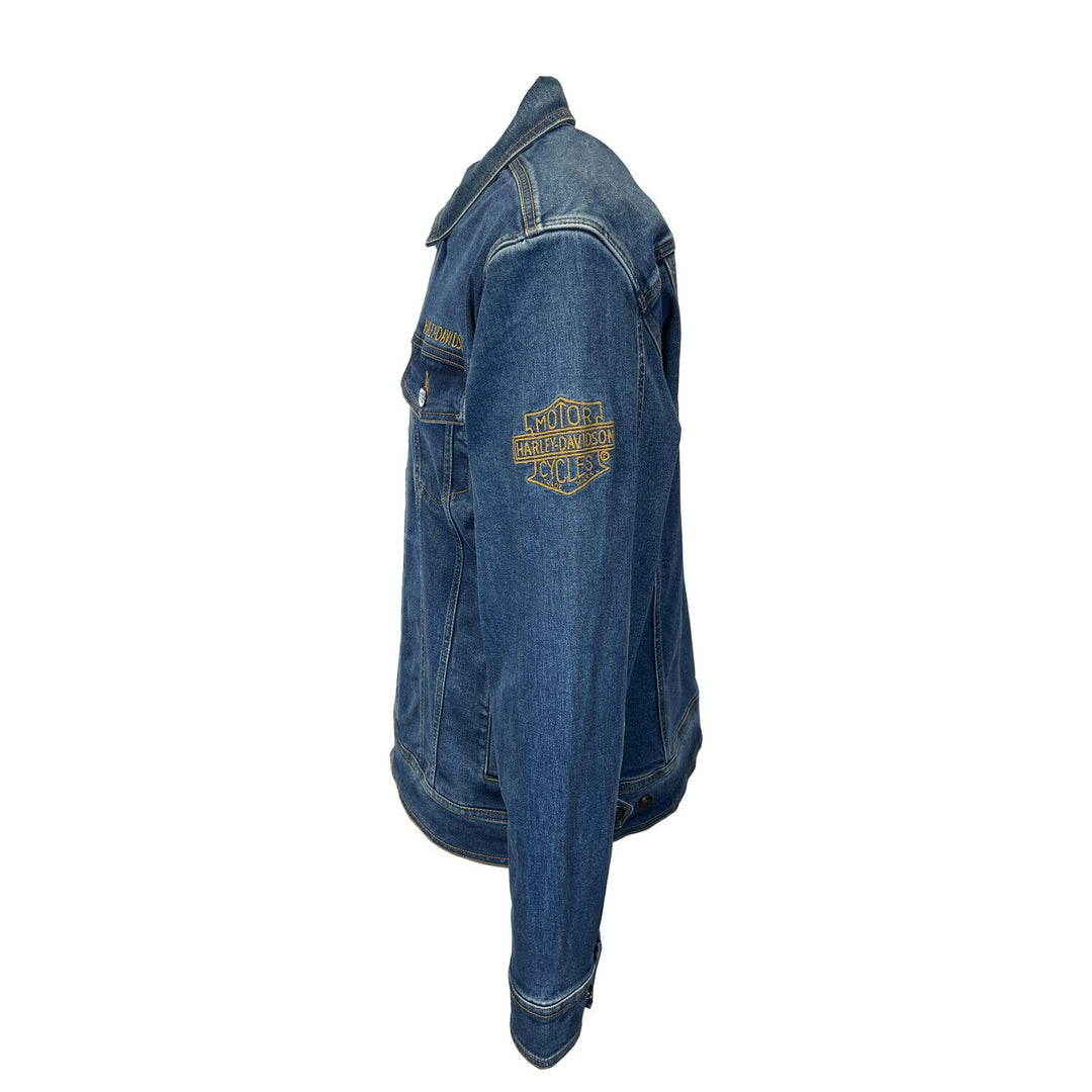 HD Branded Men's Dark Indigo Jacket Denim Chainstitch Embroidery (S77)