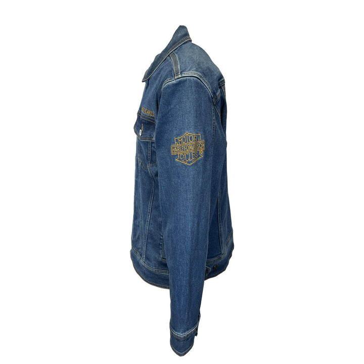 HD Branded Men's Dark Indigo Jacket Denim Chainstitch Embroidery (S77)