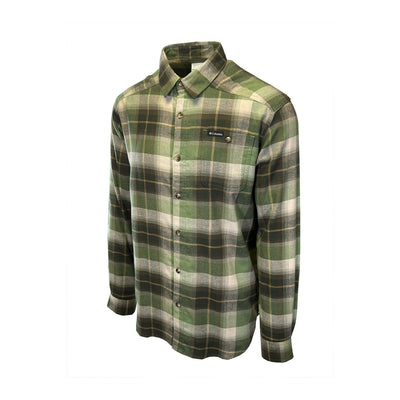 Columbia Men's Stone Green Shirt Multi Tartan Cornell Woods Flannel L/S (398)