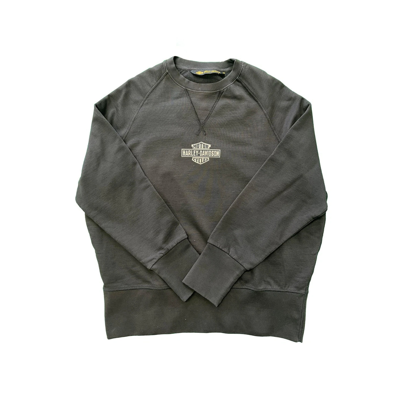 Harley-Davidson Women's Black Sweatshirt Distressed Crewneck Logo Pullover (S02)