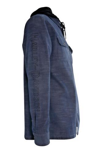 HD Branded Men's Denim Jacket Blue Dark Wash Patch Logo (101)