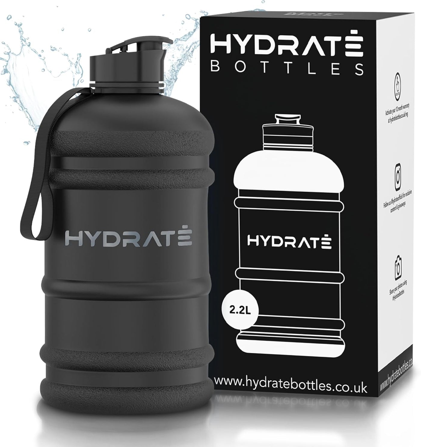Hydrate BPA Free 2.2L Water Bottle