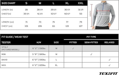 Tex2Fit Men's Sweater Quarter Zip Lightweight Premium - 1 Pack & 2 Pack