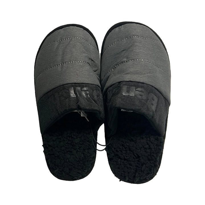 Bench Juniors Kid's Grey Puffer Slippers Sherpa Quilted Slide On FiberFill (S04)