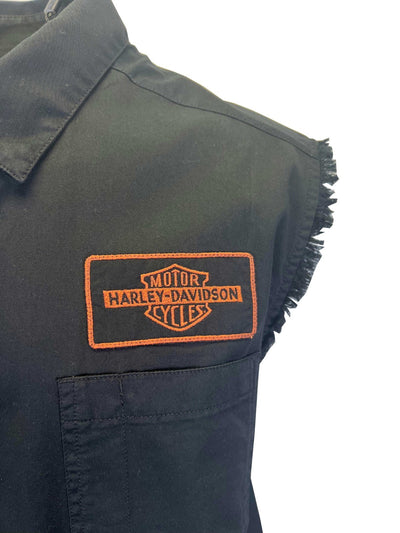 Harley-Davidson Men's Black Vest V-Twin Equipped Blowout Sleeveless Shirt (S01)
