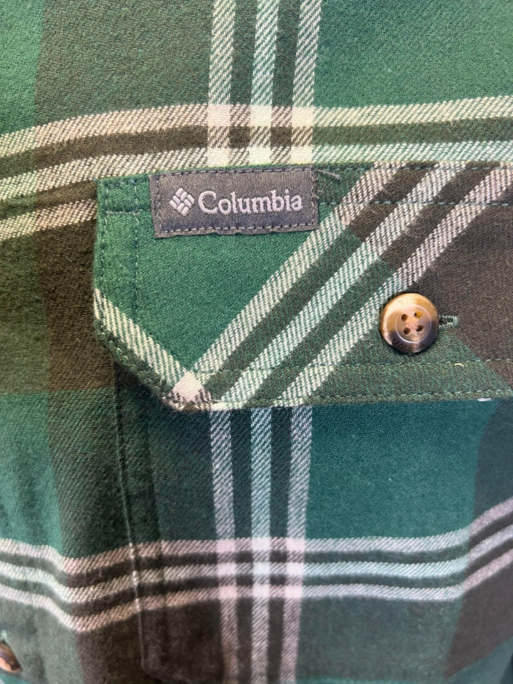 Columbia Men's Rain Forest Trails Edge Plaid Shirt Flare Gun Stretch Flannel L/S