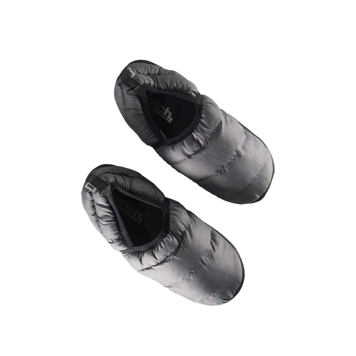 Bench Men's Charcoal Heather Puffer Slippers with Rubber Sole FiberFill (S01)