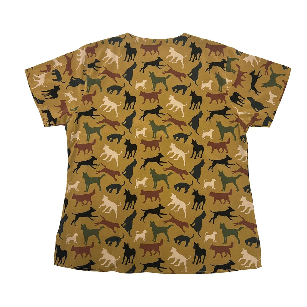 Carhartt Women's Scrub Force Pocket Rugged Flex V-Neck Print Top D Ring (M03)