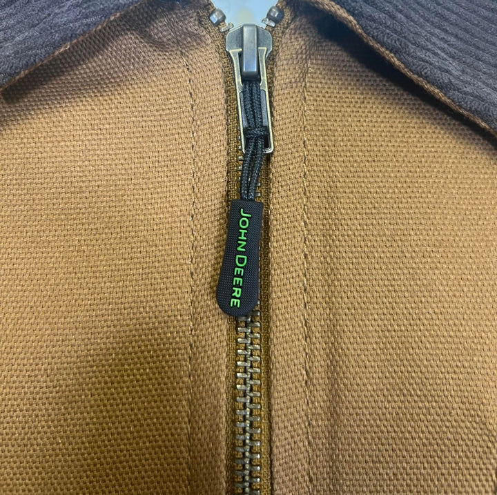 John Deere Men’s Brown Jacket Light Weight Tractor Durable Tough (S01)