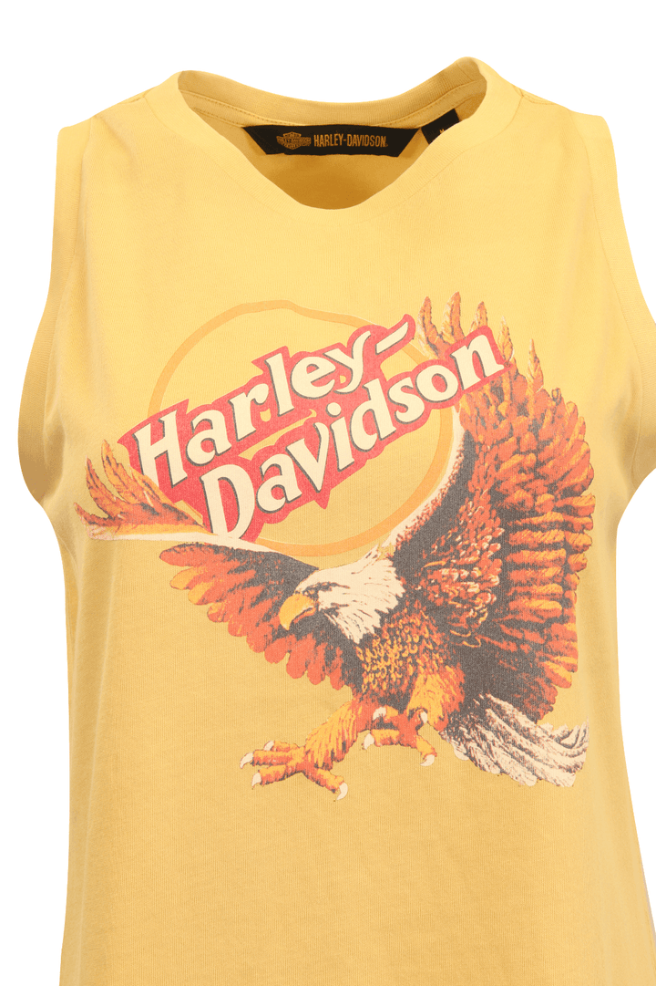 HD Branded Women's Tank Top Golden Tan Printed Eagle Muscle (S08)
