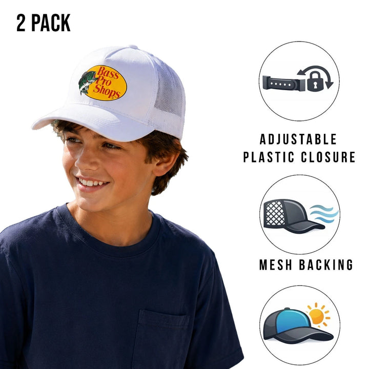 Bass Pro Shops Cap White Snapback Outdoor Youth&
