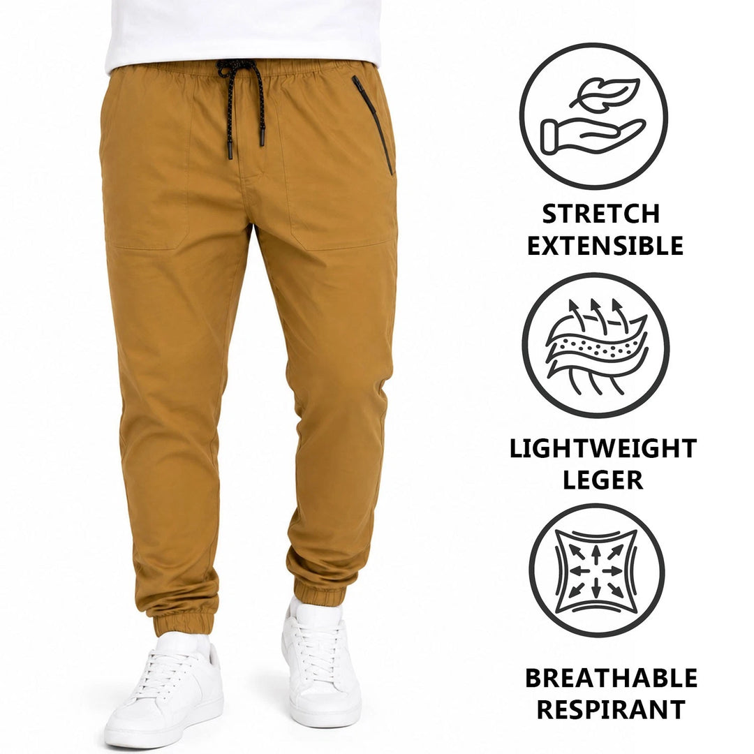 Rumors Men’s Khaki Jogger Pant Lightweight Technical Stretch Fabric (S01)