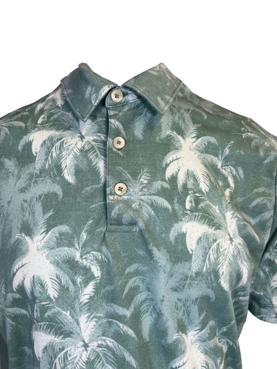 Tommy Bahama Men's Green Palm Impressions Polo 3 Buttons T-Shirt (S14)