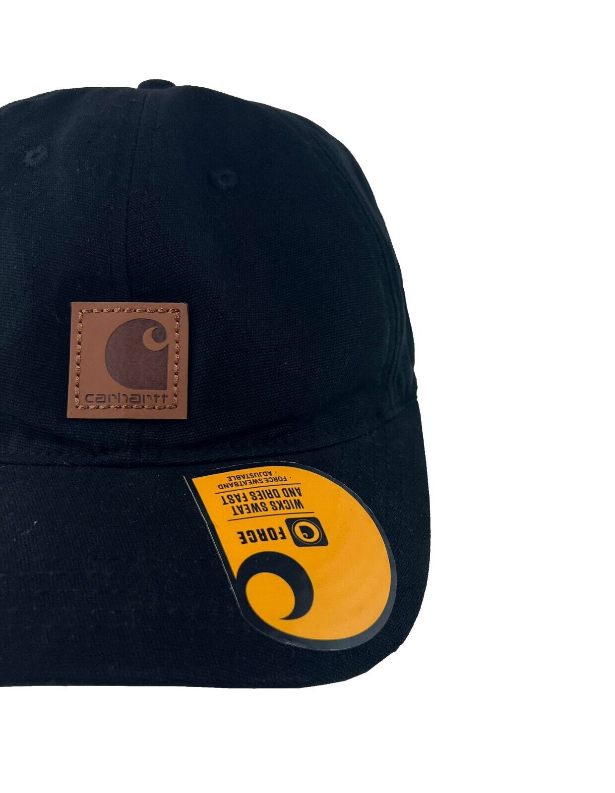 Carhartt Black Canvas Cap FastDry Comfort Center Logo Patch (S04)