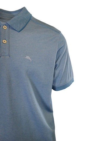 Tommy Bahama Men's Buccaneer Blue Performance Polo 2 Buttons T-Shirt S/S (S05)