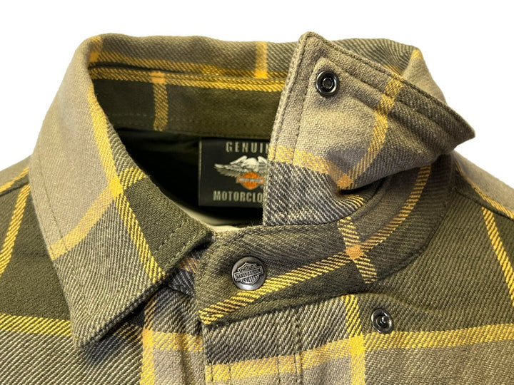 HD Branded Men's Plaid Shirt Jacket Vintage Yarn Dyed L/S Shacket (S72)