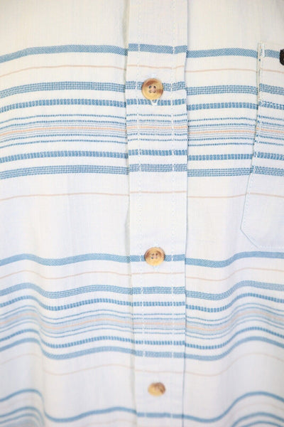 O'Neill Men's Shirt Blue Seafaring Orange Line Stripe Pocket S/S (S11)