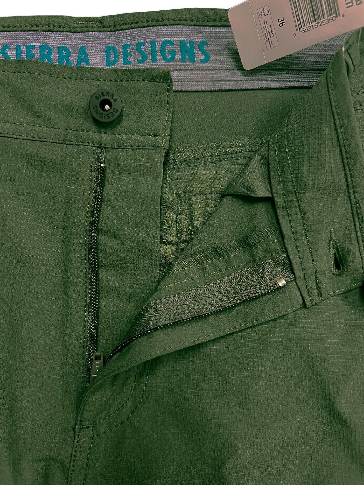 Sierra Designs Men's Green Short Ripstop Stretch Cargo Pockets (S02)