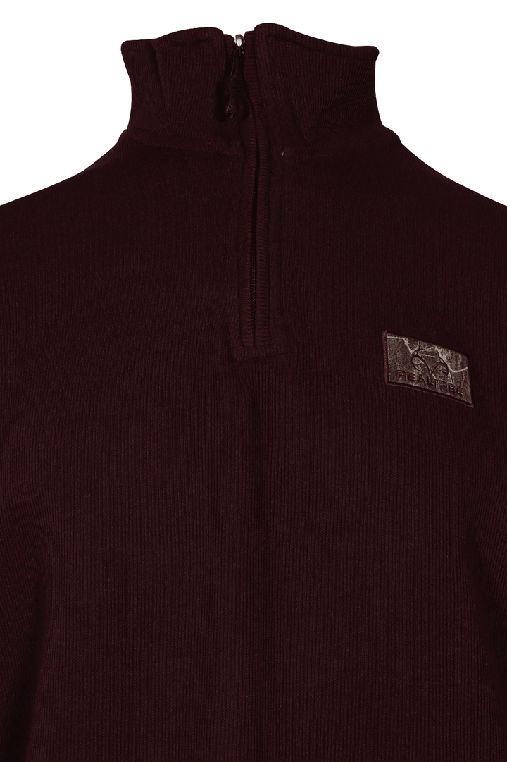 Realtree Men's Sweater Burgundy Mock Neck Long Sleeve (S01)